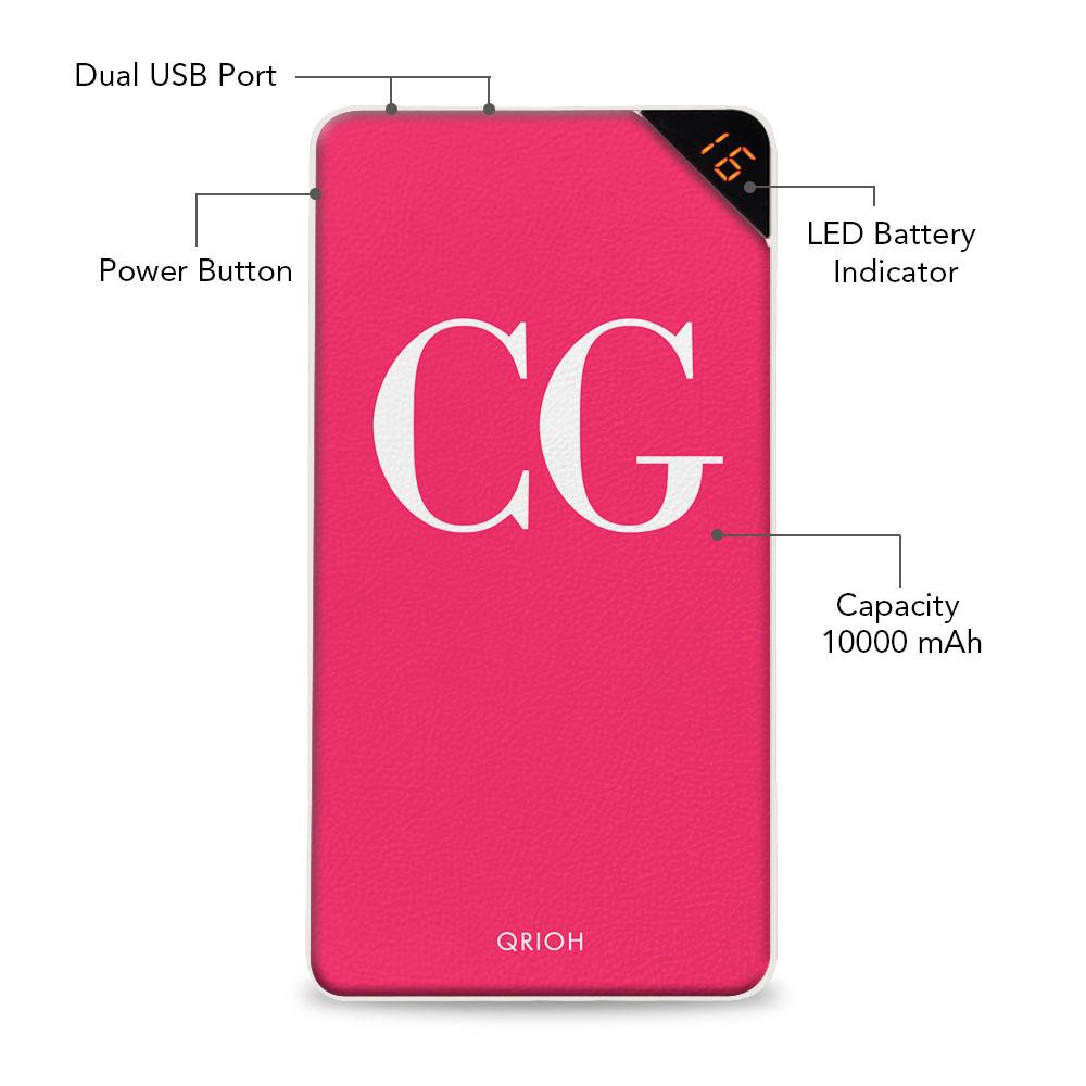 Lavender Initials Customized Power Bank