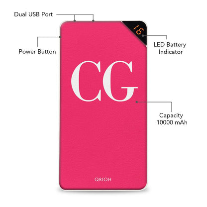 Lavender Initials Customized Power Bank