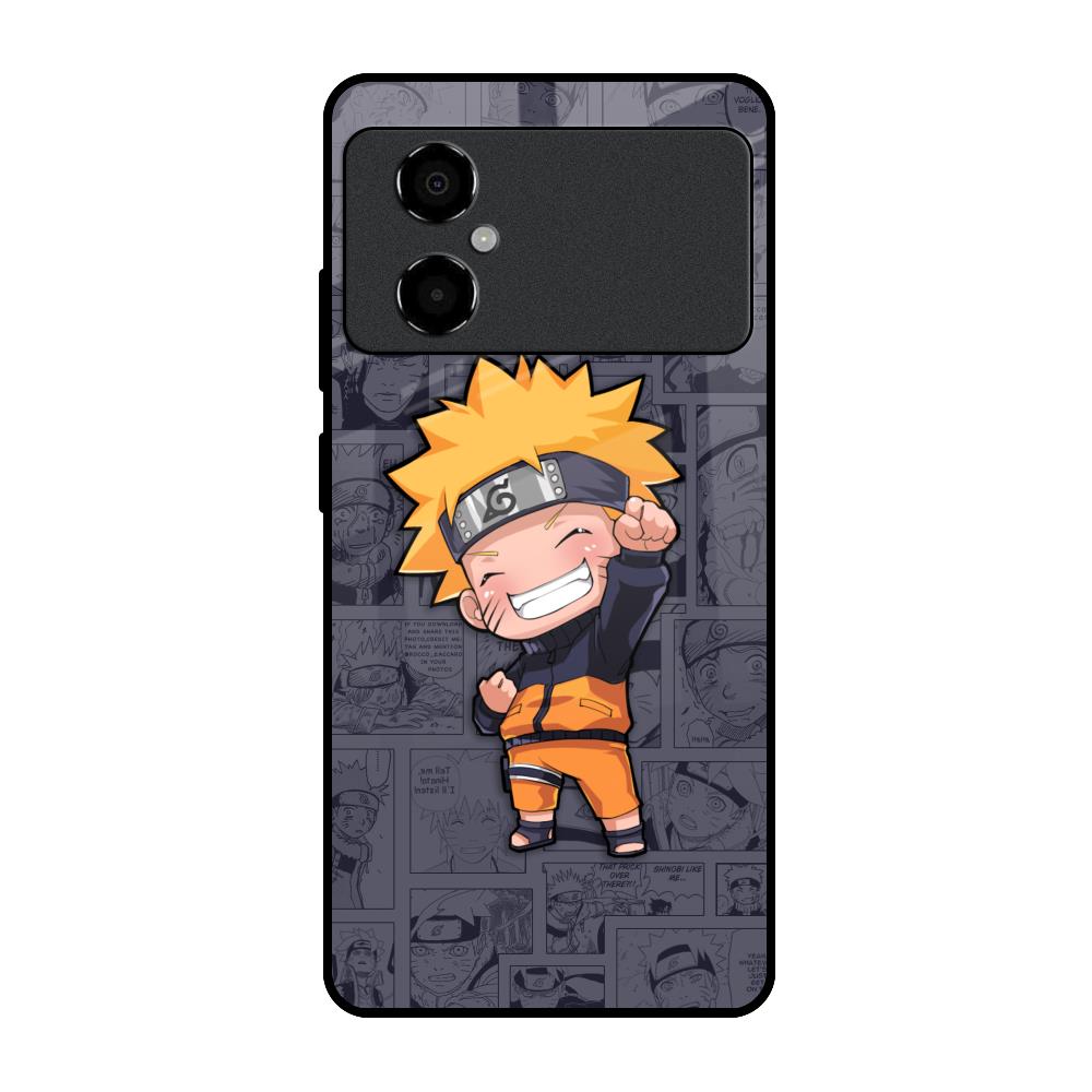 Orange Chubby Poco M4 5G Glass Back Cover Online