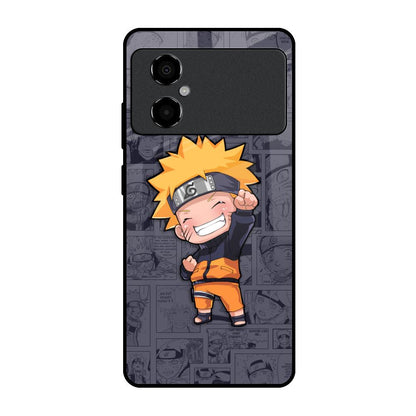 Orange Chubby Poco M4 5G Glass Back Cover Online