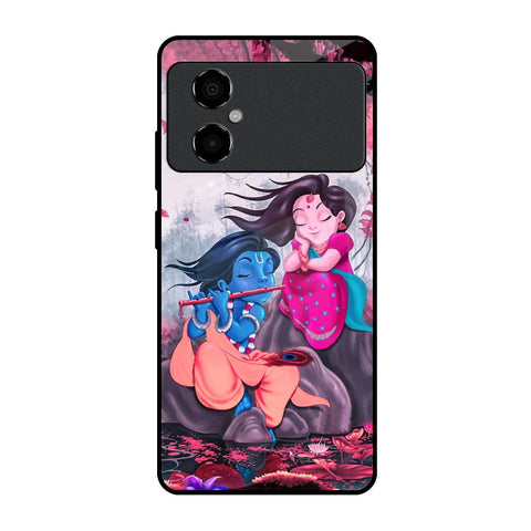 Radha Krishna Art Poco M4 5G Glass Back Cover Online