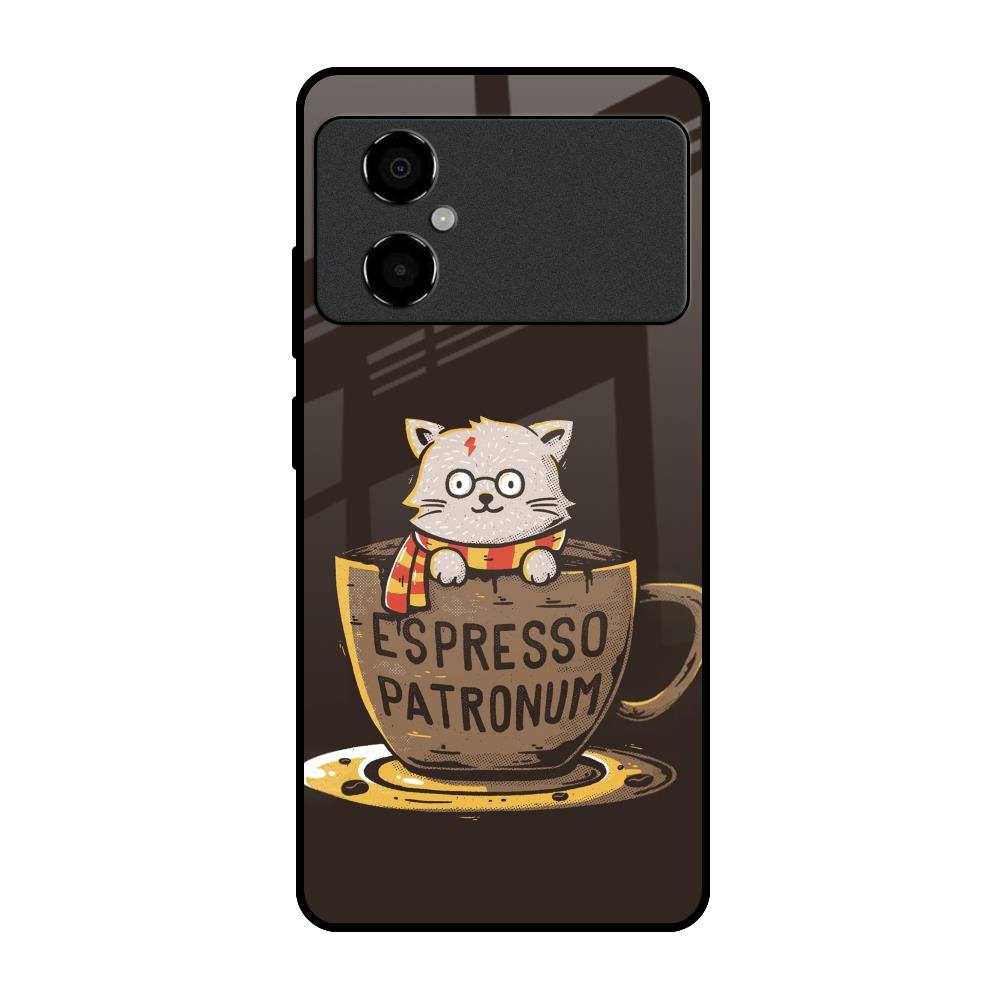 Tea With Kitty Poco M4 5G Glass Back Cover Online