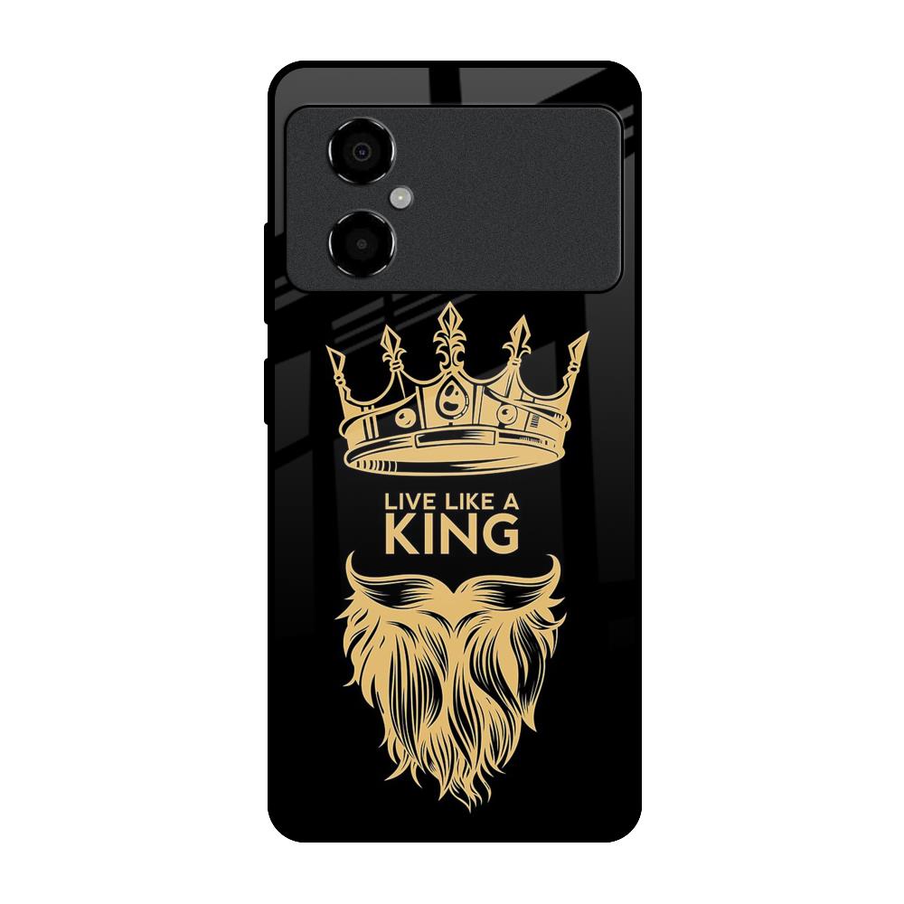 King Life Poco M4 5G Glass Back Cover Online