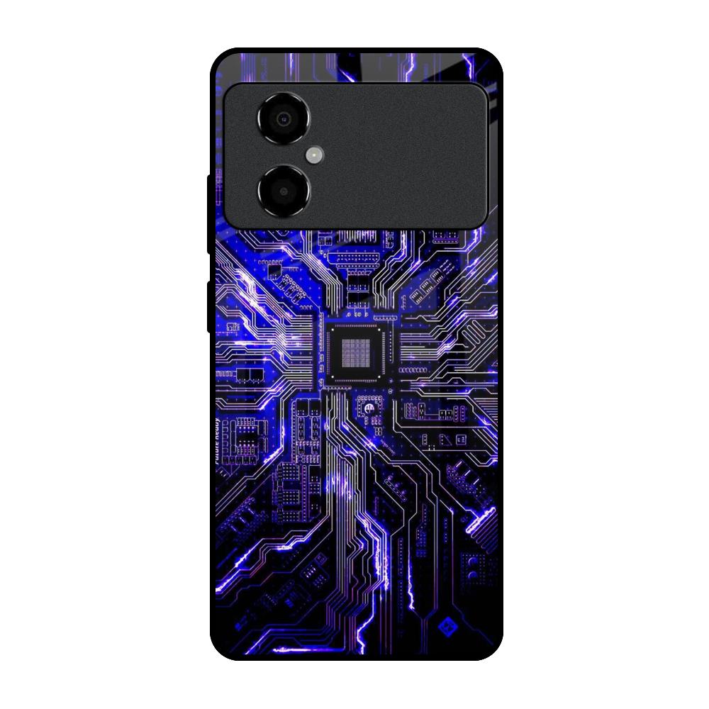 Techno Color Pattern Poco M4 5G Glass Back Cover Online