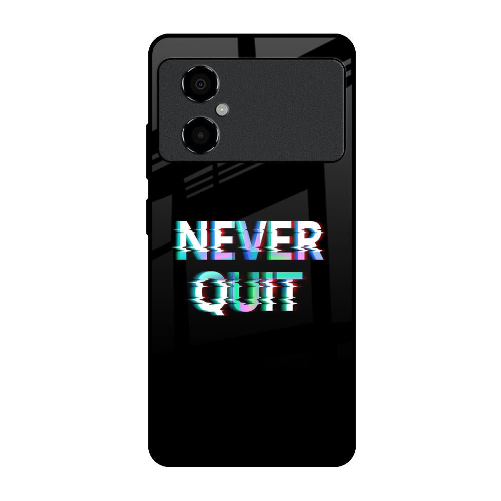 Never Quit Poco M4 5G Glass Back Cover Online