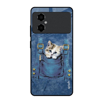 Kitty In Pocket Poco M4 5G Glass Back Cover Online