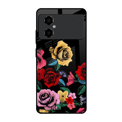 Floral Decorative Poco M4 5G Glass Back Cover Online