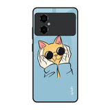 Adorable Cute Kitty Poco M4 5G Glass Back Cover Online