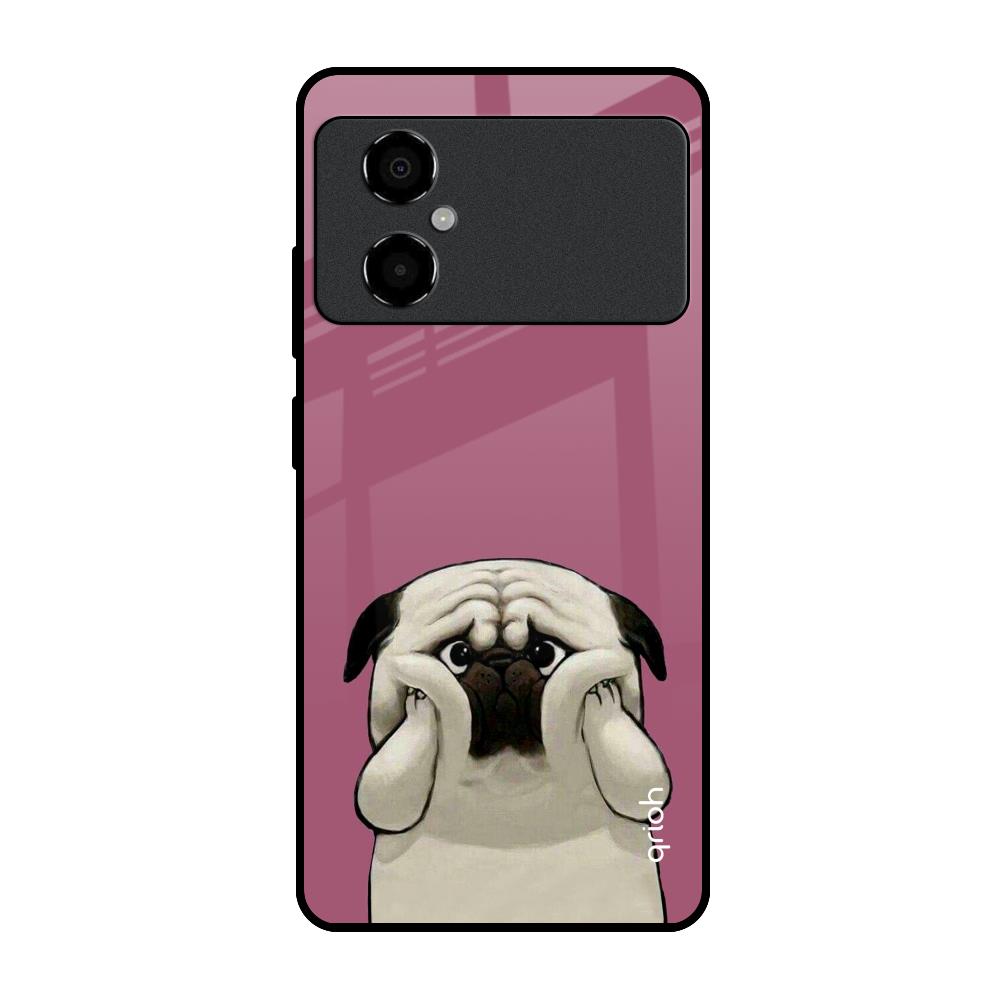 Funny Pug Face Poco M4 5G Glass Back Cover Online