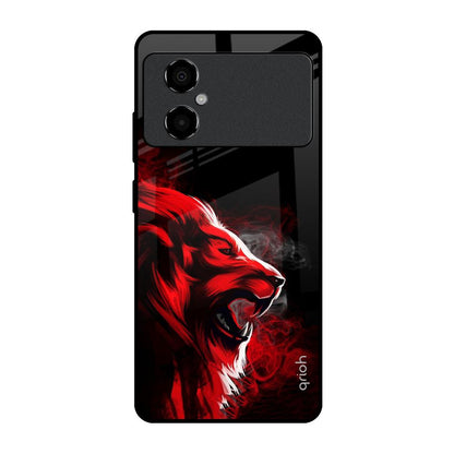 Red Angry Lion Poco M4 5G Glass Back Cover Online