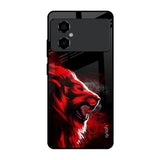 Red Angry Lion Poco M4 5G Glass Back Cover Online