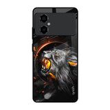 Aggressive Lion Poco M4 5G Glass Back Cover Online