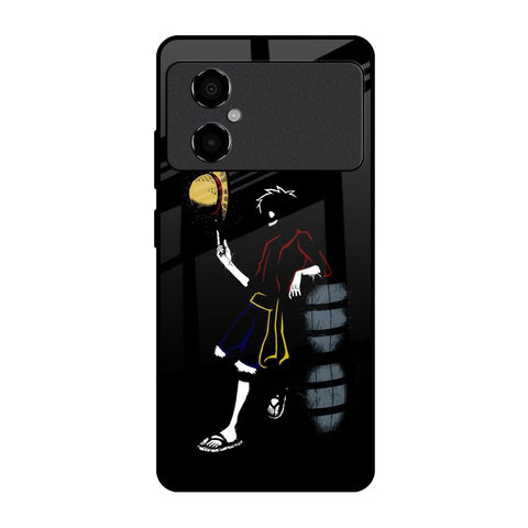 Luffy Line Art Poco M4 5G Glass Back Cover Online