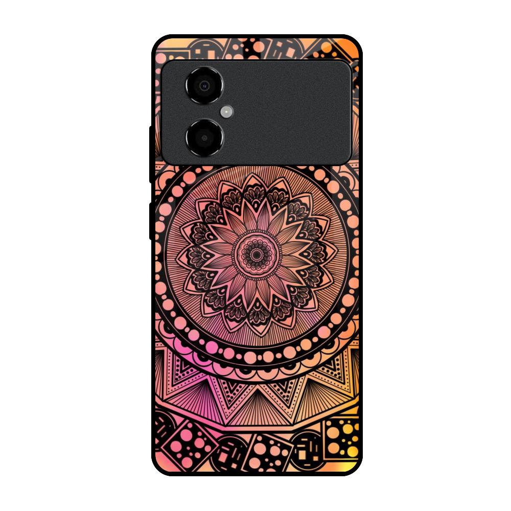 Floral Mandala Poco M4 5G Glass Back Cover Online