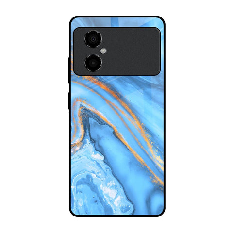 Vibrant Blue Marble Poco M4 5G Glass Back Cover Online