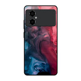 Blue & Red Smoke Poco M4 5G Glass Back Cover Online