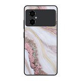 Pink & Gold Gllitter Marble Poco M4 5G Glass Back Cover Online