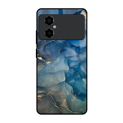 Blue Cool Marble Poco M4 5G Glass Back Cover Online