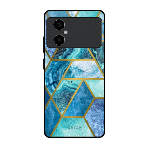 Turquoise Geometrical Marble Poco M4 5G Glass Back Cover Online