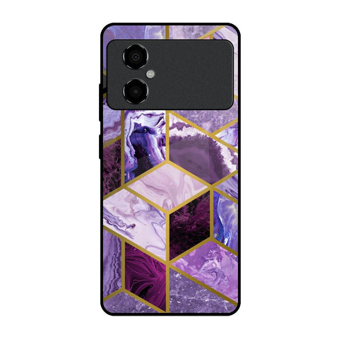 Purple Rhombus Marble Poco M4 5G Glass Back Cover Online