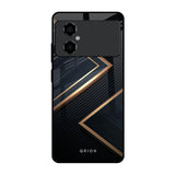 Sleek Golden & Navy Poco M4 5G Glass Back Cover Online