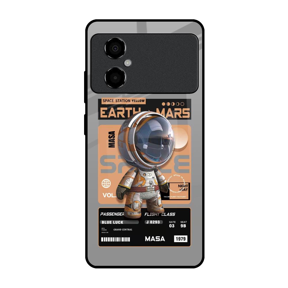 Space Ticket Poco M4 5G Glass Back Cover Online