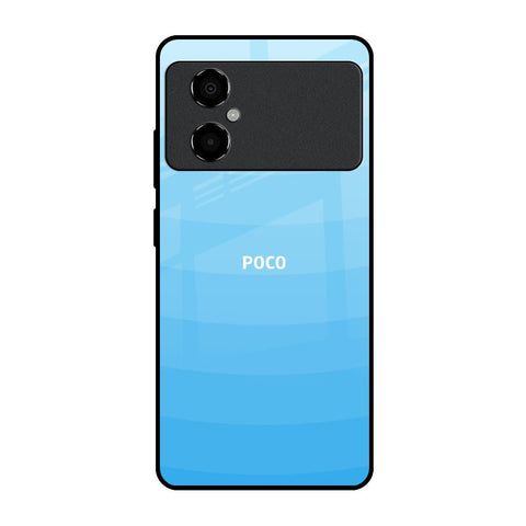 Wavy Blue Pattern Poco M4 5G Glass Back Cover Online