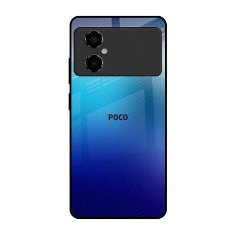 Blue Rhombus Pattern Poco M4 5G Glass Back Cover Online