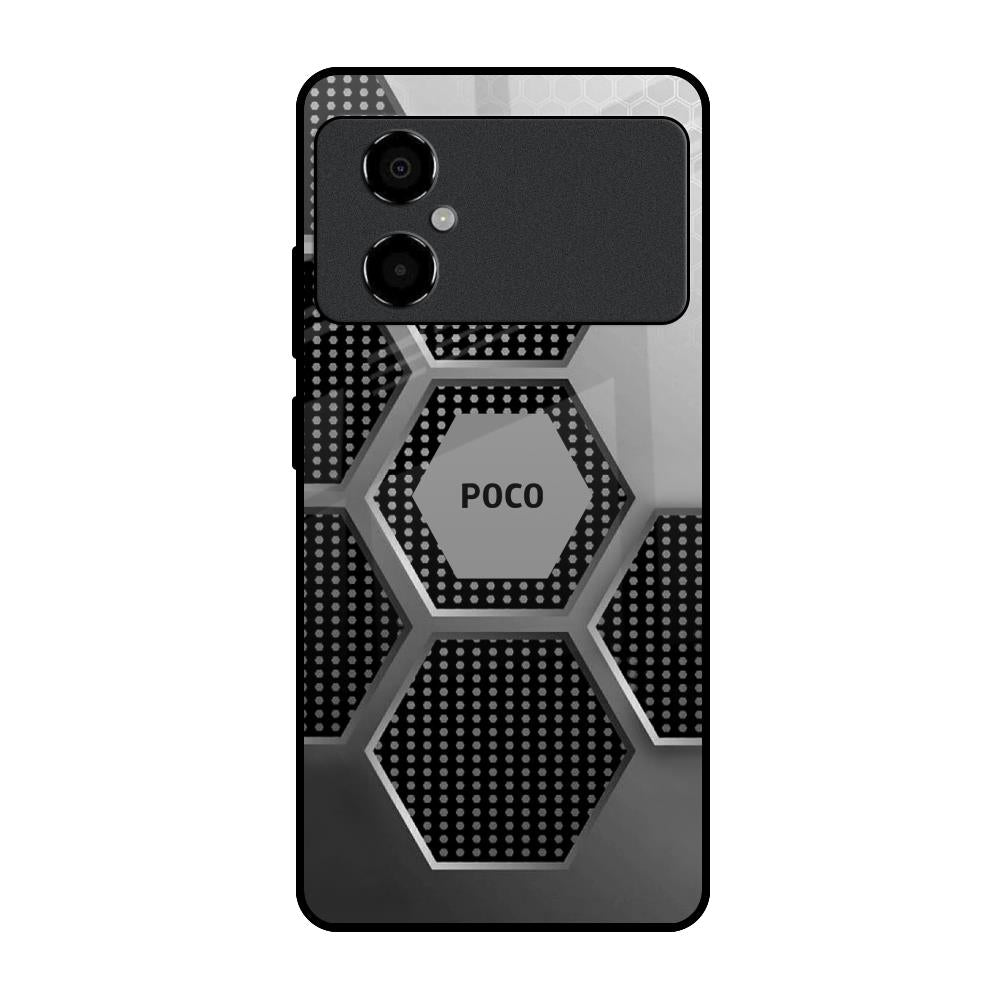 Hexagon Style Poco M4 5G Glass Back Cover Online