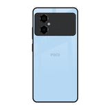 Pastel Sky Blue Poco M4 5G Glass Back Cover Online