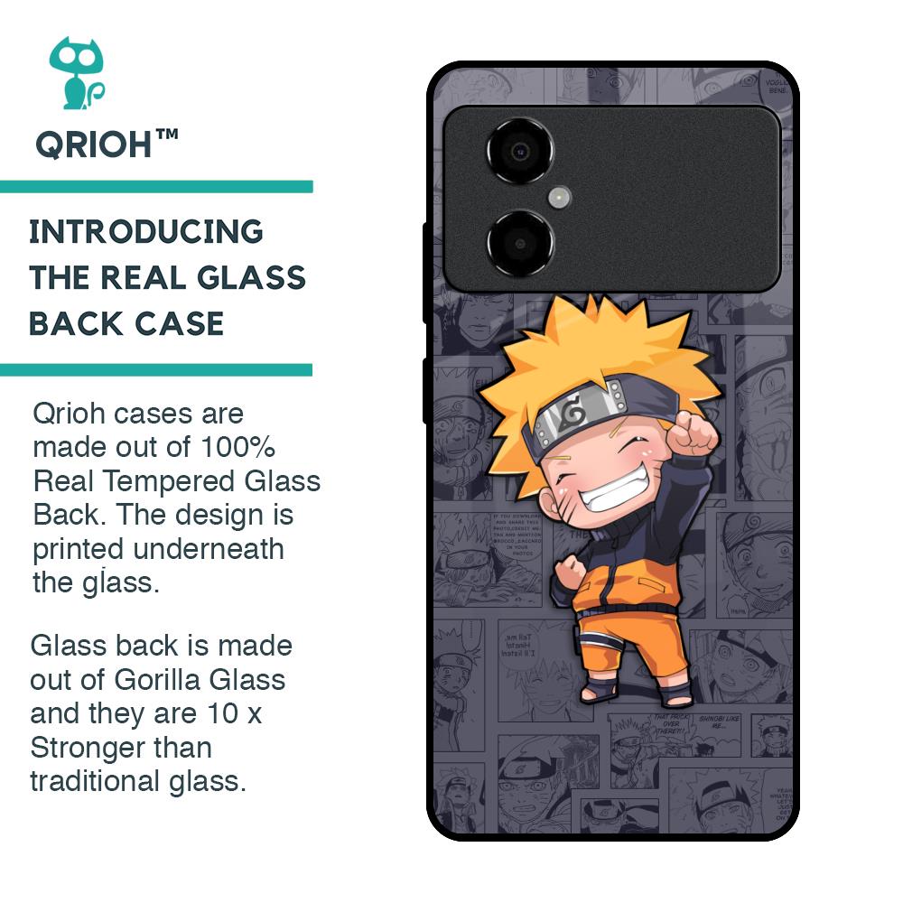 Orange Chubby Glass Case for Poco M4 5G
