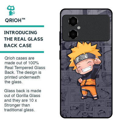 Orange Chubby Glass Case for Poco M4 5G