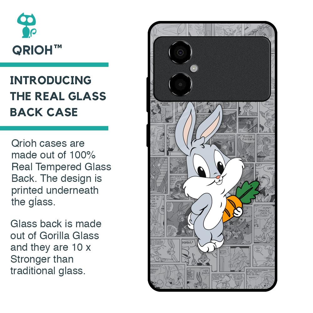 Cute Baby Bunny Glass Case for Poco M4 5G