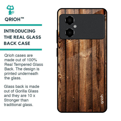Timber Printed Glass Case for Poco M4 5G