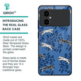 Blue Cheetah Glass Case for Poco M4 5G