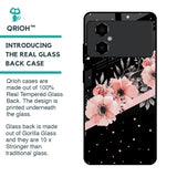 Floral Black Band Glass Case For Poco M4 5G