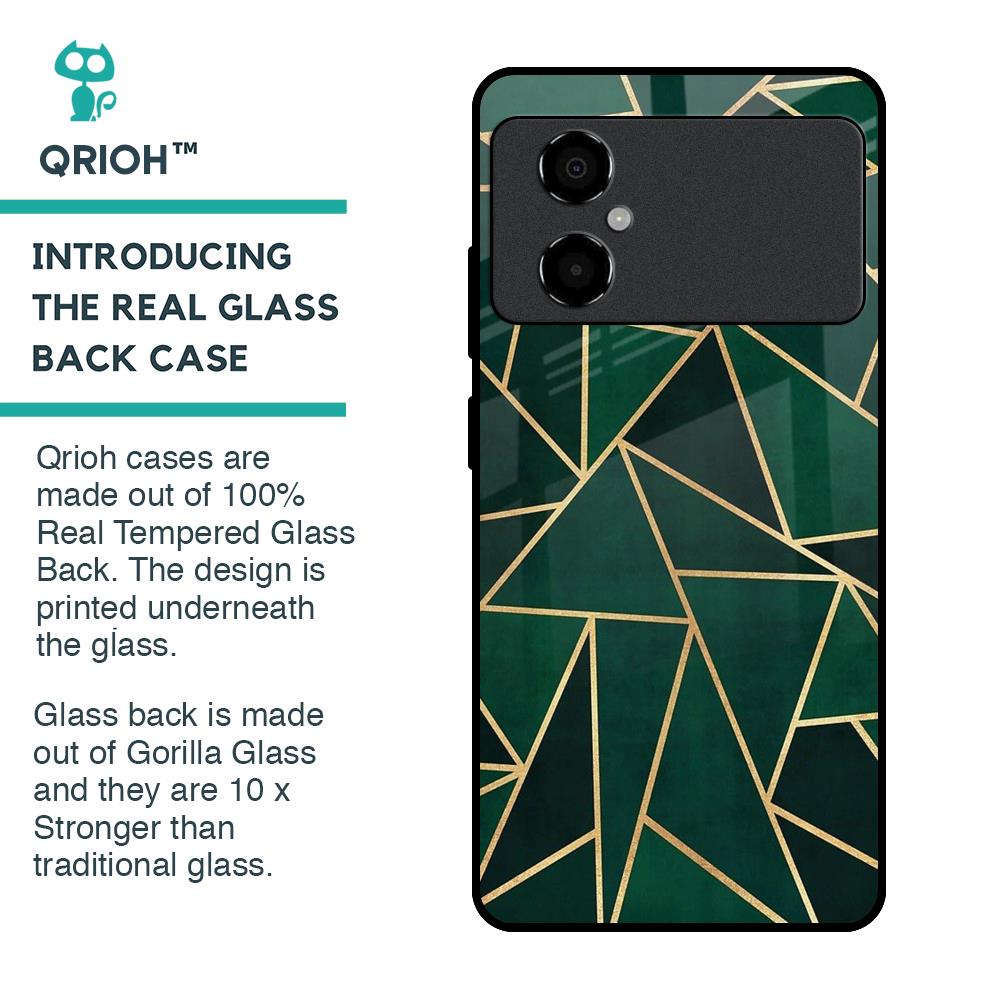 Abstract Green Glass Case For Poco M4 5G