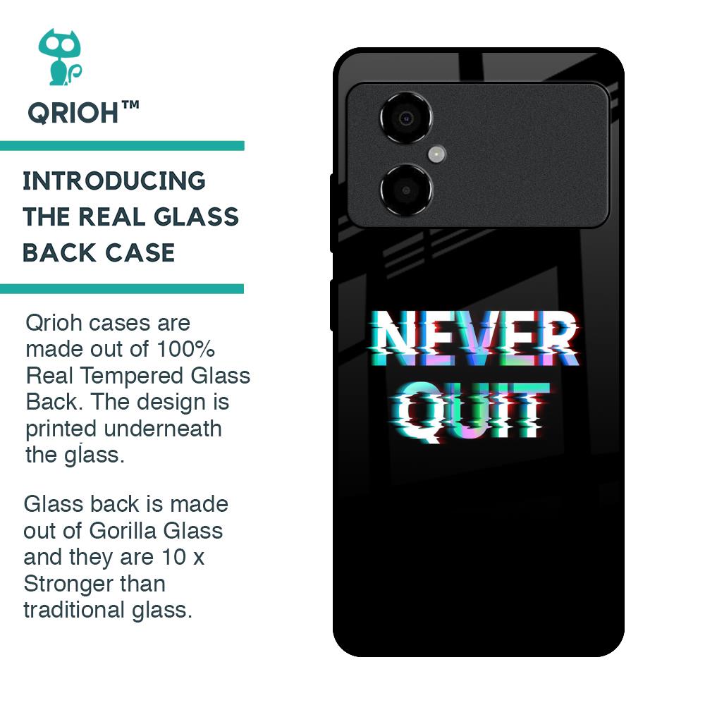 Never Quit Glass Case For Poco M4 5G