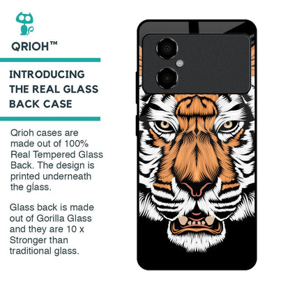 Angry Tiger Glass Case For Poco M4 5G