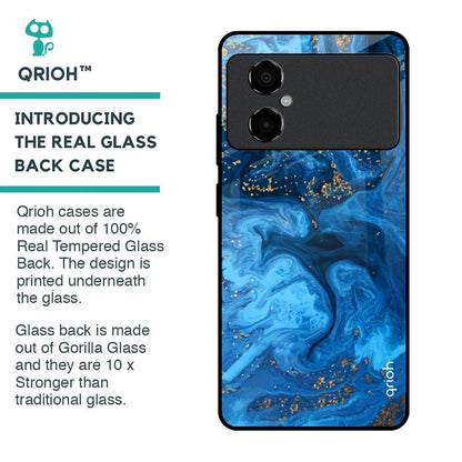 Gold Sprinkle Glass Case for Poco M4 5G