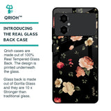 Black Spring Floral Glass Case for Poco M4 5G