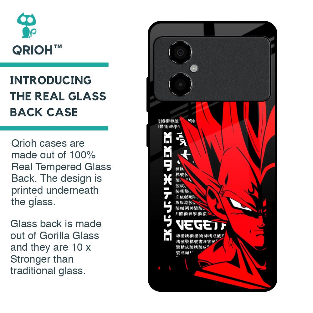 Red Vegeta Glass Case for Poco M4 5G
