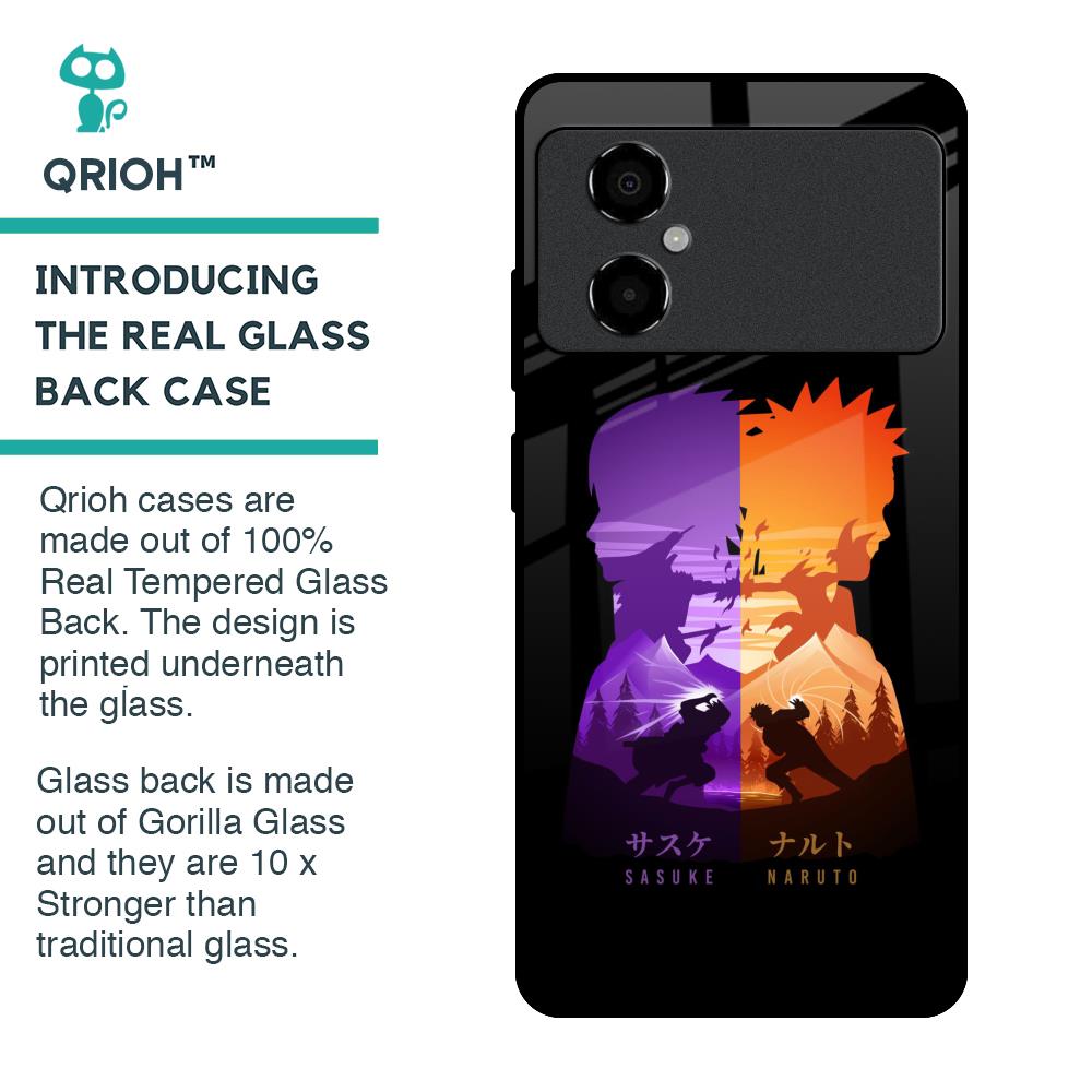 Minimalist Anime Glass Case for Poco M4 5G