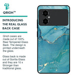 Blue Golden Glitter Glass Case for Poco M4 5G