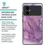 Purple Gold Marble Glass Case for Poco M4 5G