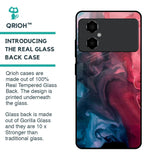 Blue & Red Smoke Glass Case for Poco M4 5G