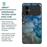 Blue Cool Marble Glass Case for Poco M4 5G