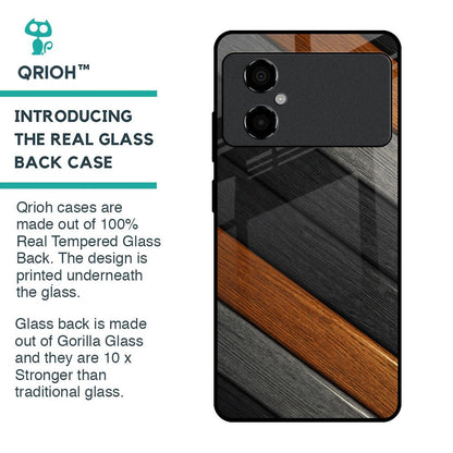 Tri Color Wood Glass Case for Poco M4 5G