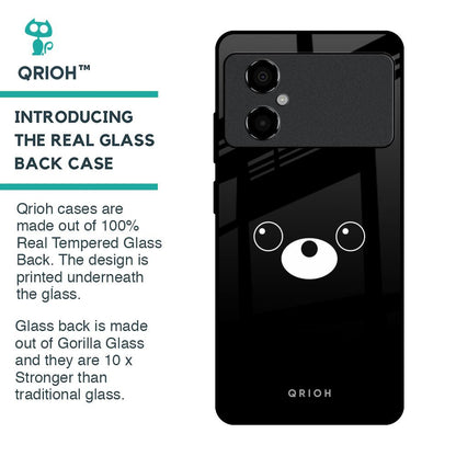 Cute Bear Glass Case for Poco M4 5G