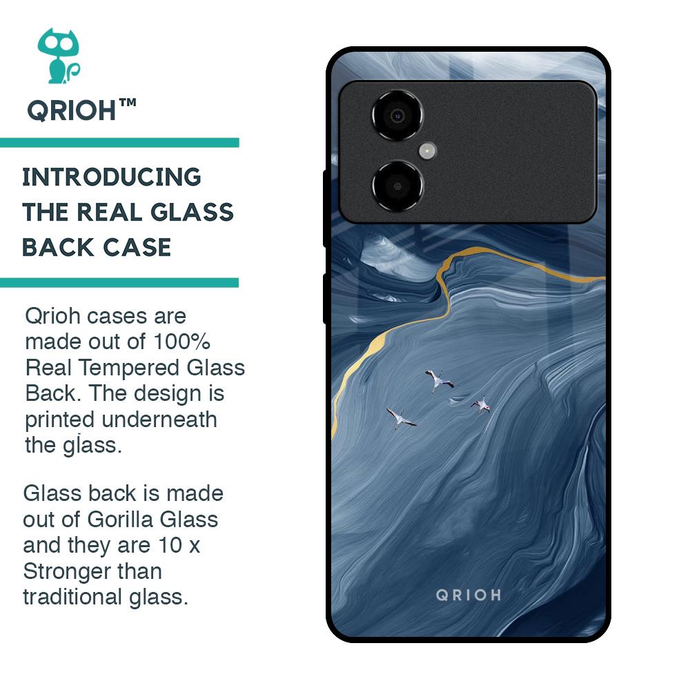 Deep Ocean Marble Glass Case for Poco M4 5G